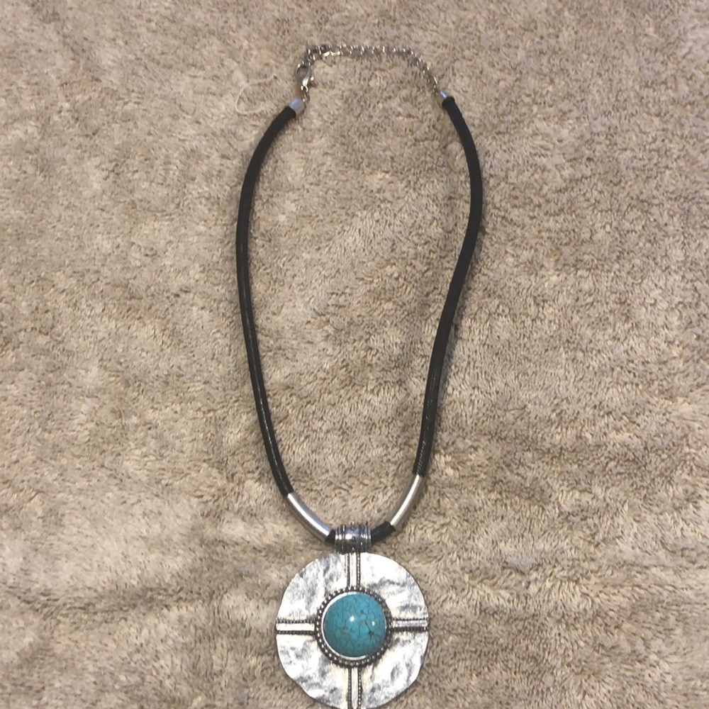 Black leather necklace